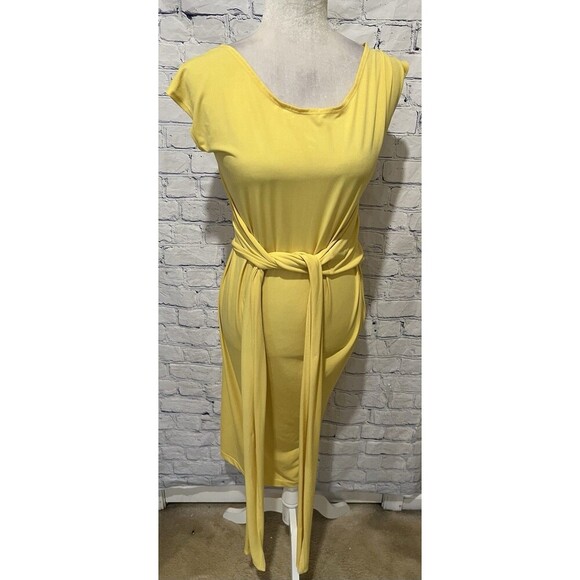 Hot in Hollywood sleeveless yellow midi dress size small - Picture 1 of 6
